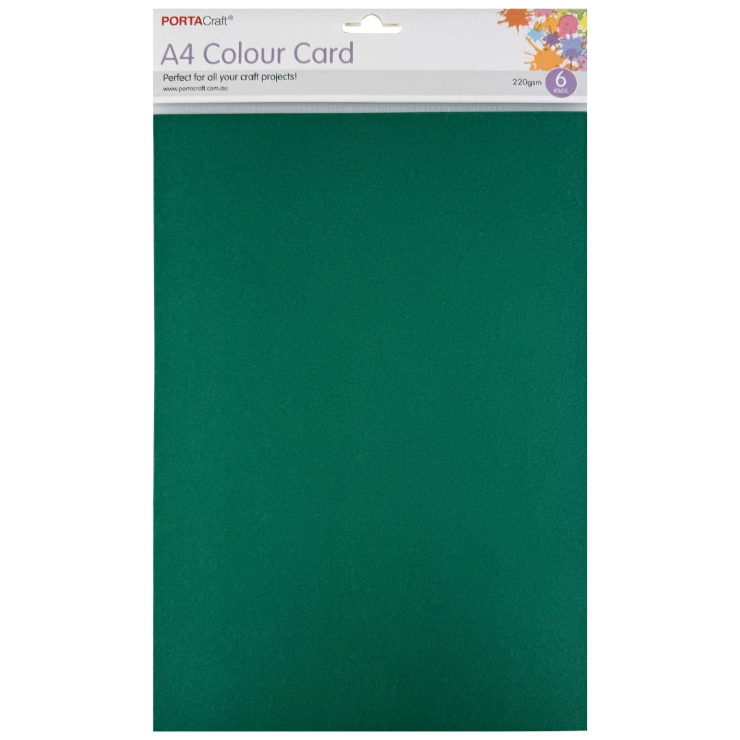 A4 Card 230gsm 6pk Xmas Green