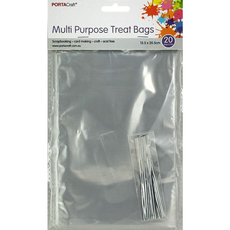 Clear medium treat bags with ties for wrapped treats and handmade gifts
