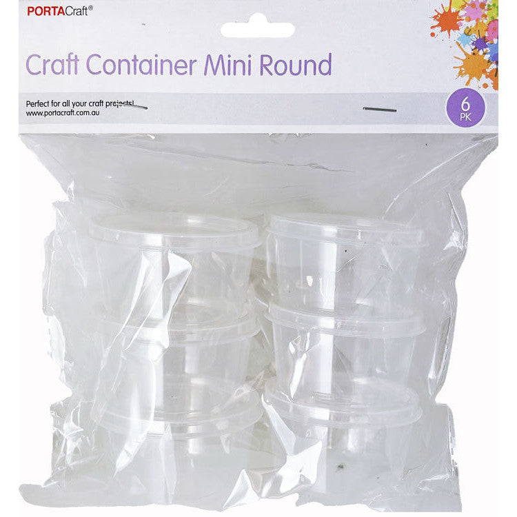 Porta Craft Mini Round Storage Containers 60x37mm 6pk