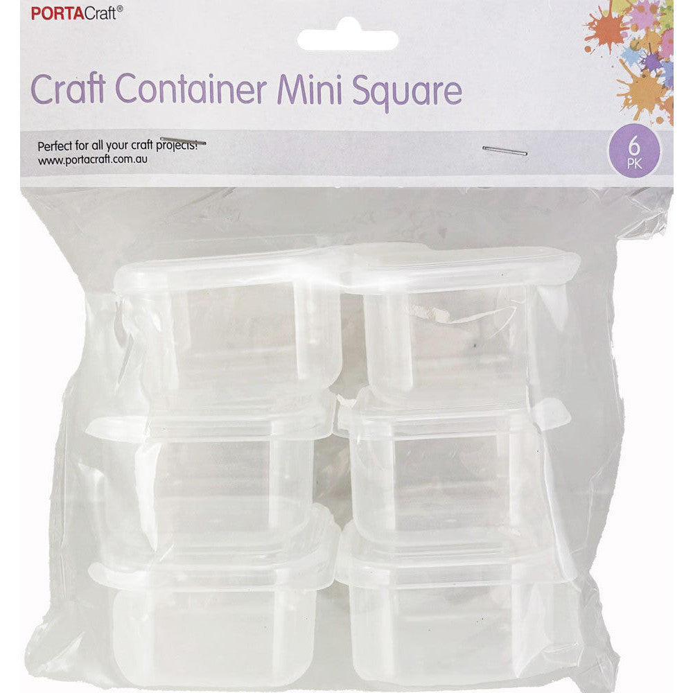 Porta Craft Mini Square Storage Containers 65x65x40mm 6pk
