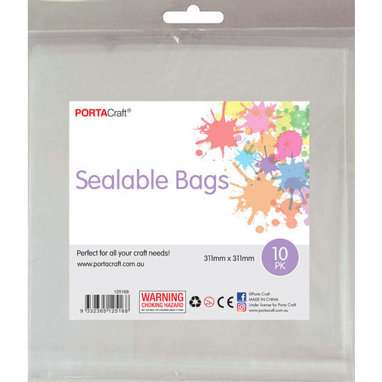 Large square clear sealable bags for scrapbook pages and artwork