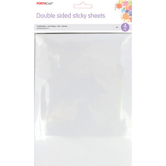 Porta Craft Double Sided Sticky Sheets A5 - 145.5x210mm 4pk