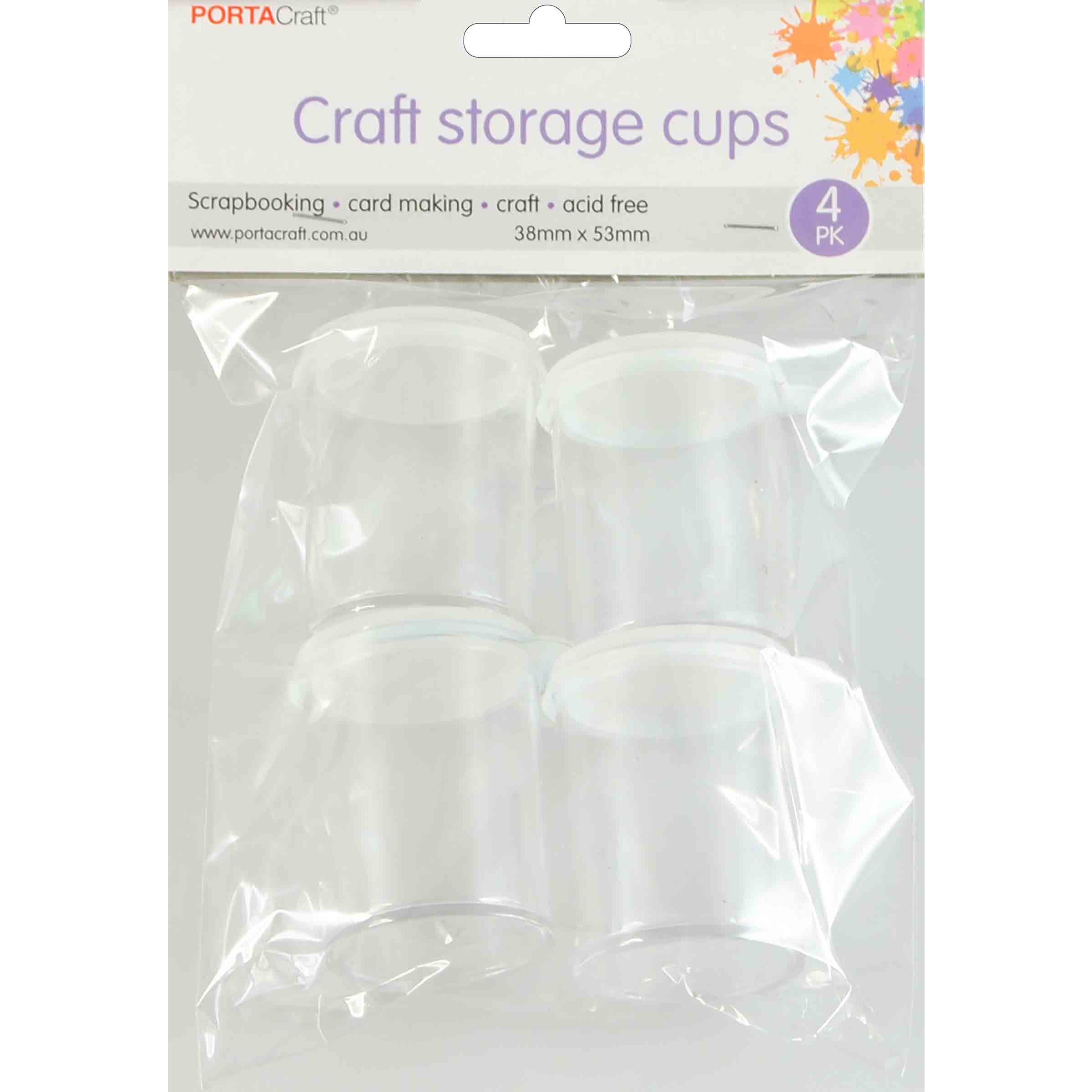 Porta Craft Clear Storage Cups 38x53mm 4pk