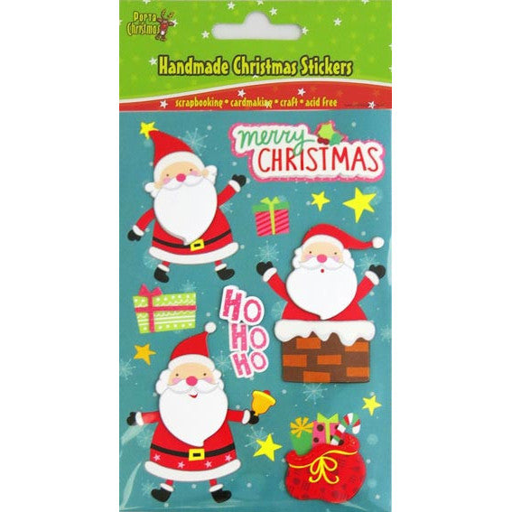 Handmade Christmas Stickers - Santa & Presents