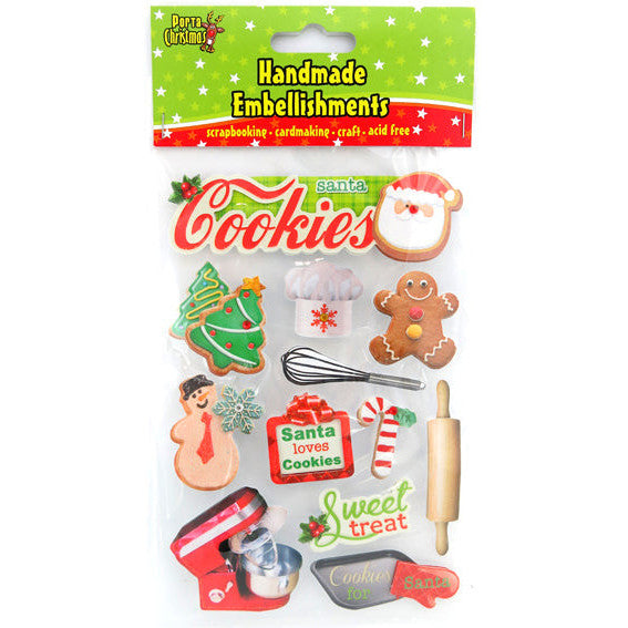 Christmas Glitter Embellishments - Baking & Cookies