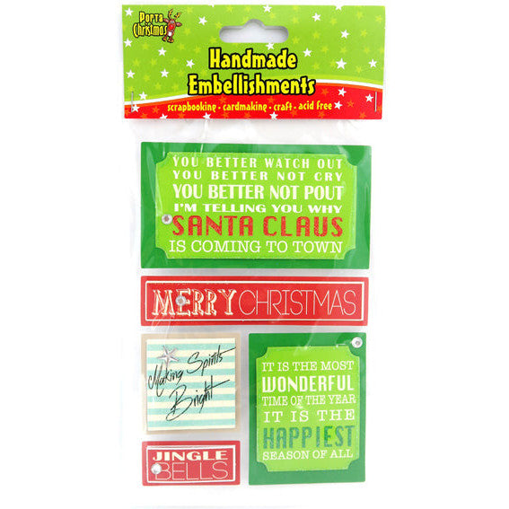 Christmas Carol Glitter Embellishments