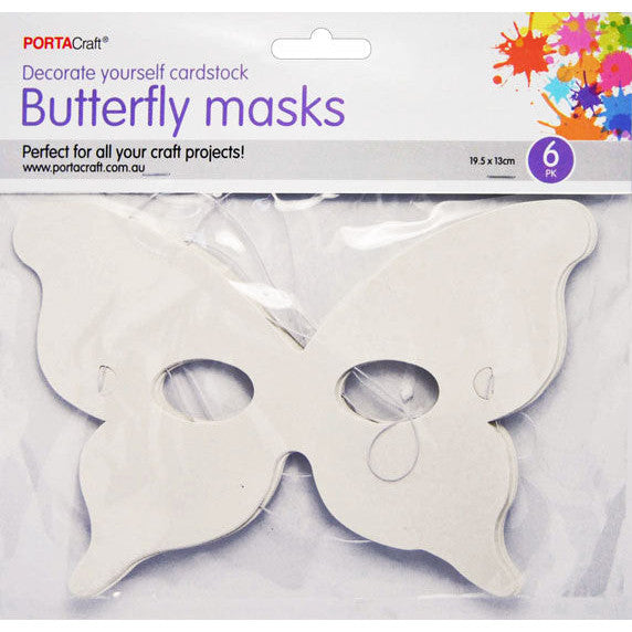 Cardstock Eye Masks Butterflies 19x13cm 6pk