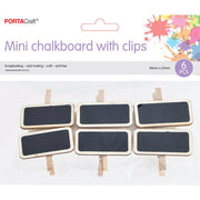 Porta Craft Pegs with Rectangle Chalkboards 41x21mm - 6pk