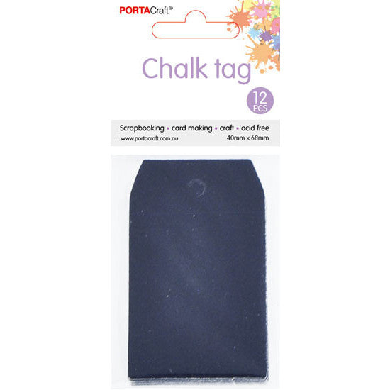 Porta Craft Chalkboard Card Tags 40x68mm - 12pk