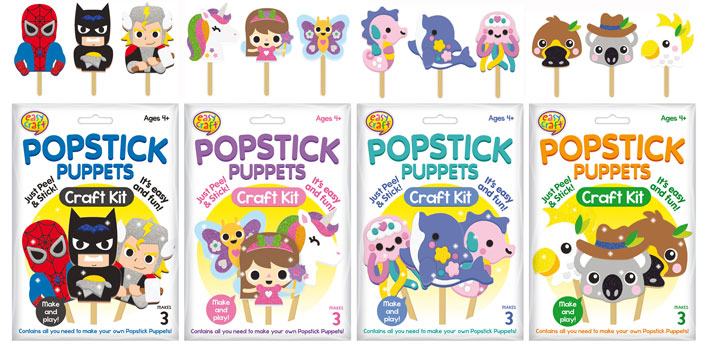 Lollipop Puppet Craft Kit 4 Assorted