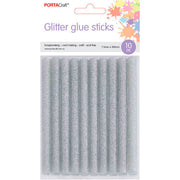 Glue Gun Sticks 7.5mm x 100mm 10 Pack – Glitter Silver