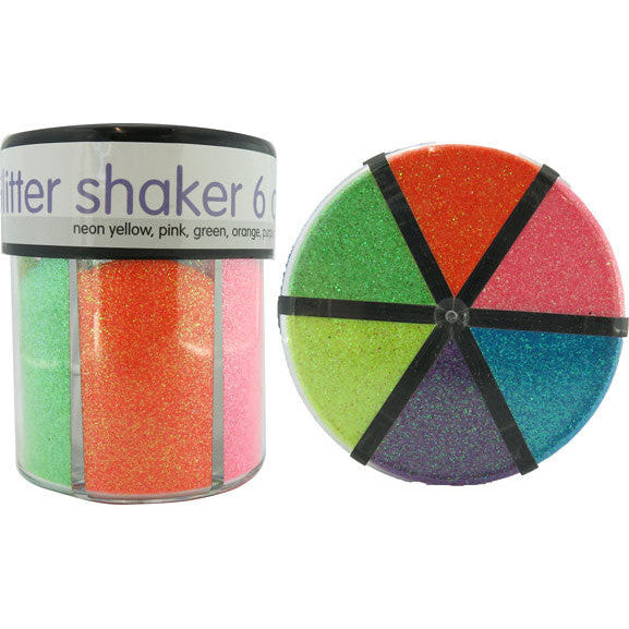Glitter Shaker - 6 Neon Colours