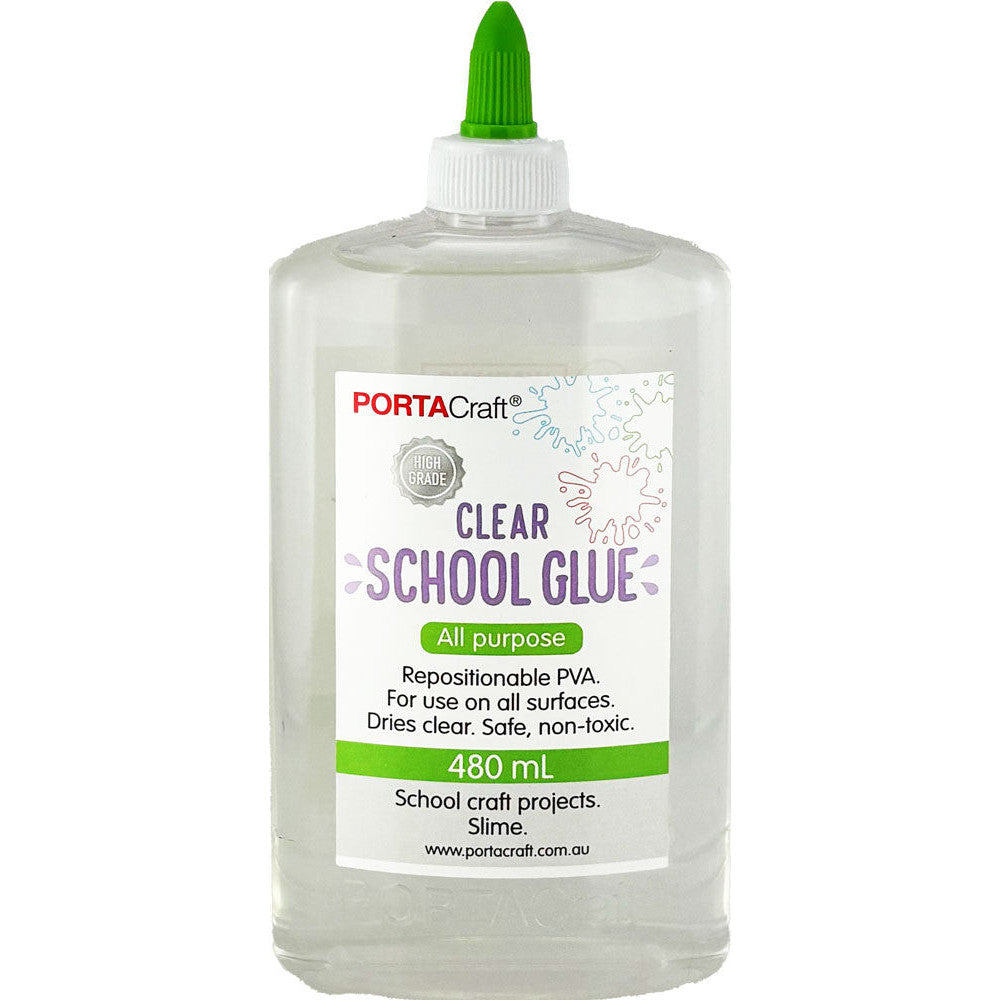 Porta Craft School Glue PVA Clear 480ml Repositionable