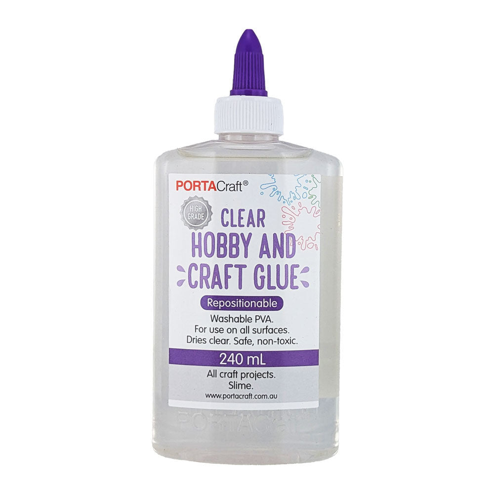 Hobby & Craft Glue PVA Clear 240ml Repositionable