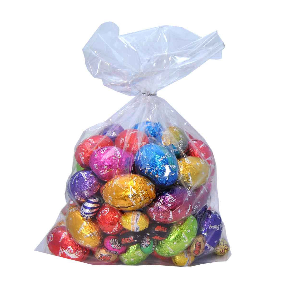 Clear Present Bags Large with Bottom Gusset & Ties 40x30x8cm 10pk
