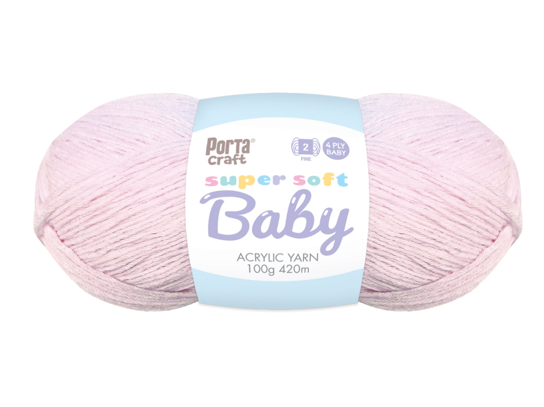 Super Soft Baby Acryl Yarn 420m 4ply Baby Pink