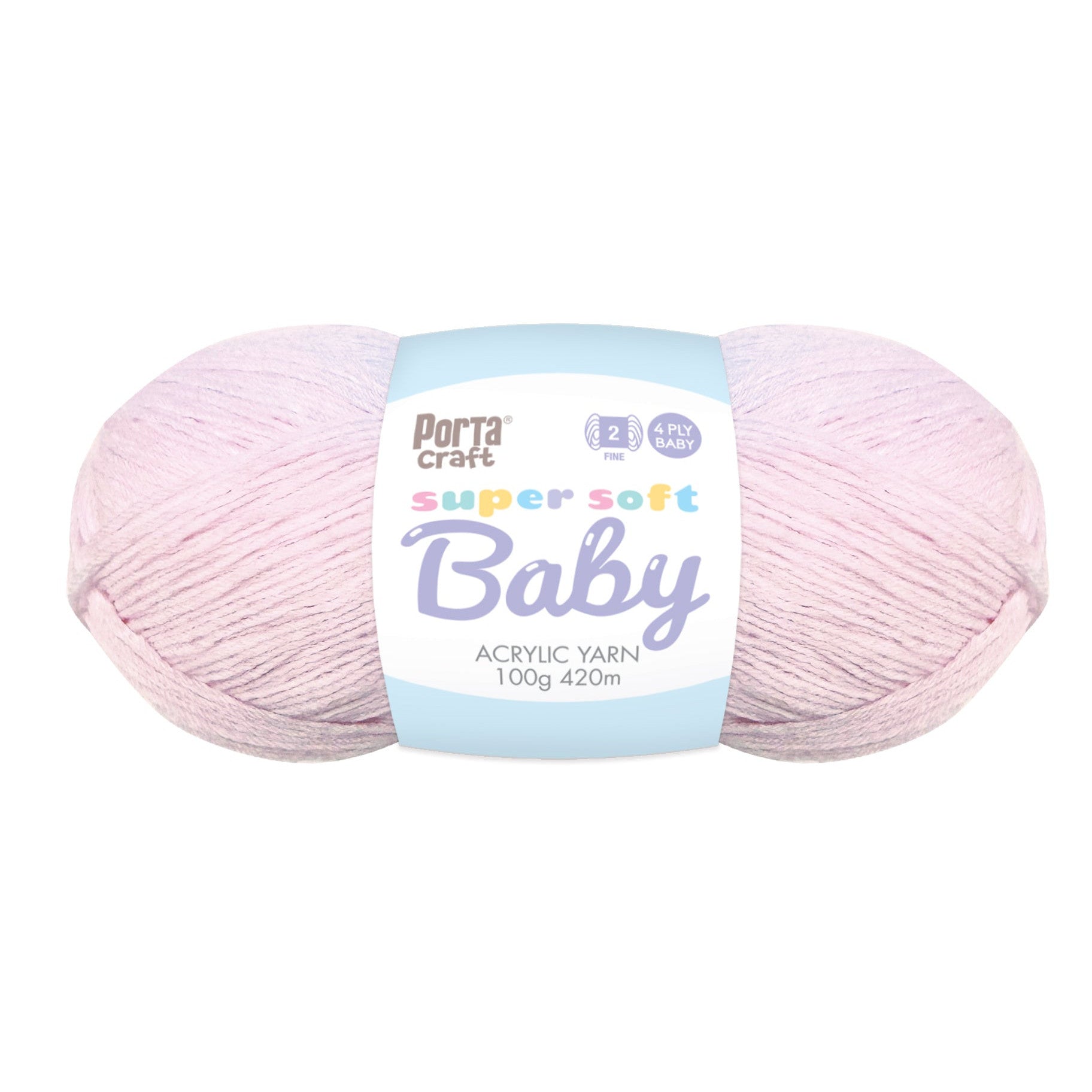 Super Soft Baby Acrylic Yarn 420m 4ply Baby Pink