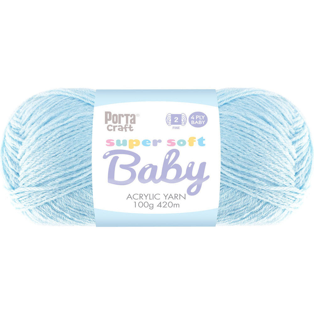 Super Soft Baby Acrylic Yarn 420m 4ply Baby Blue