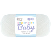 Super Soft Baby Acrylic Yarn 420m 4ply White
