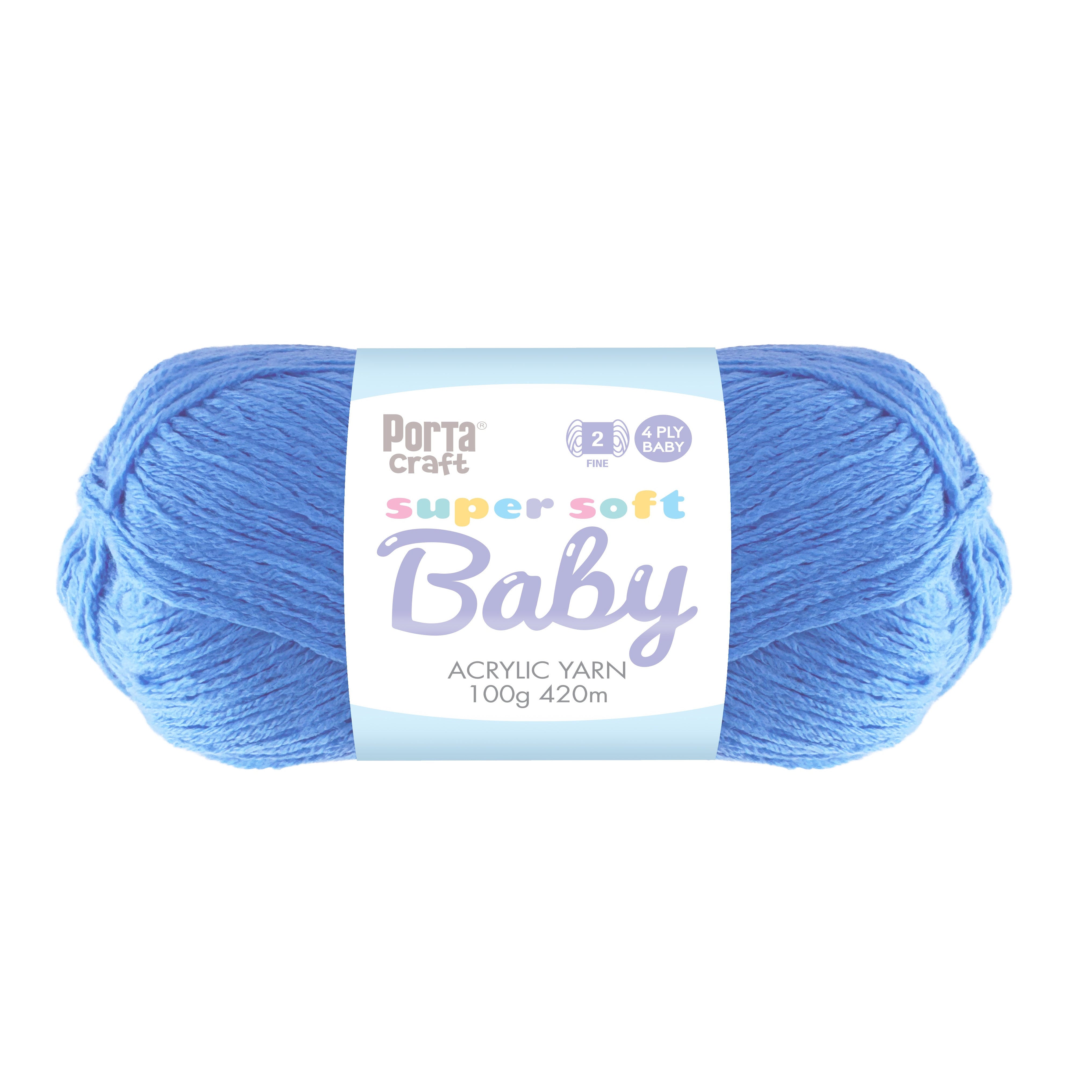 Super Soft Baby Acrylic Yarn 420m 4ply Cornflower