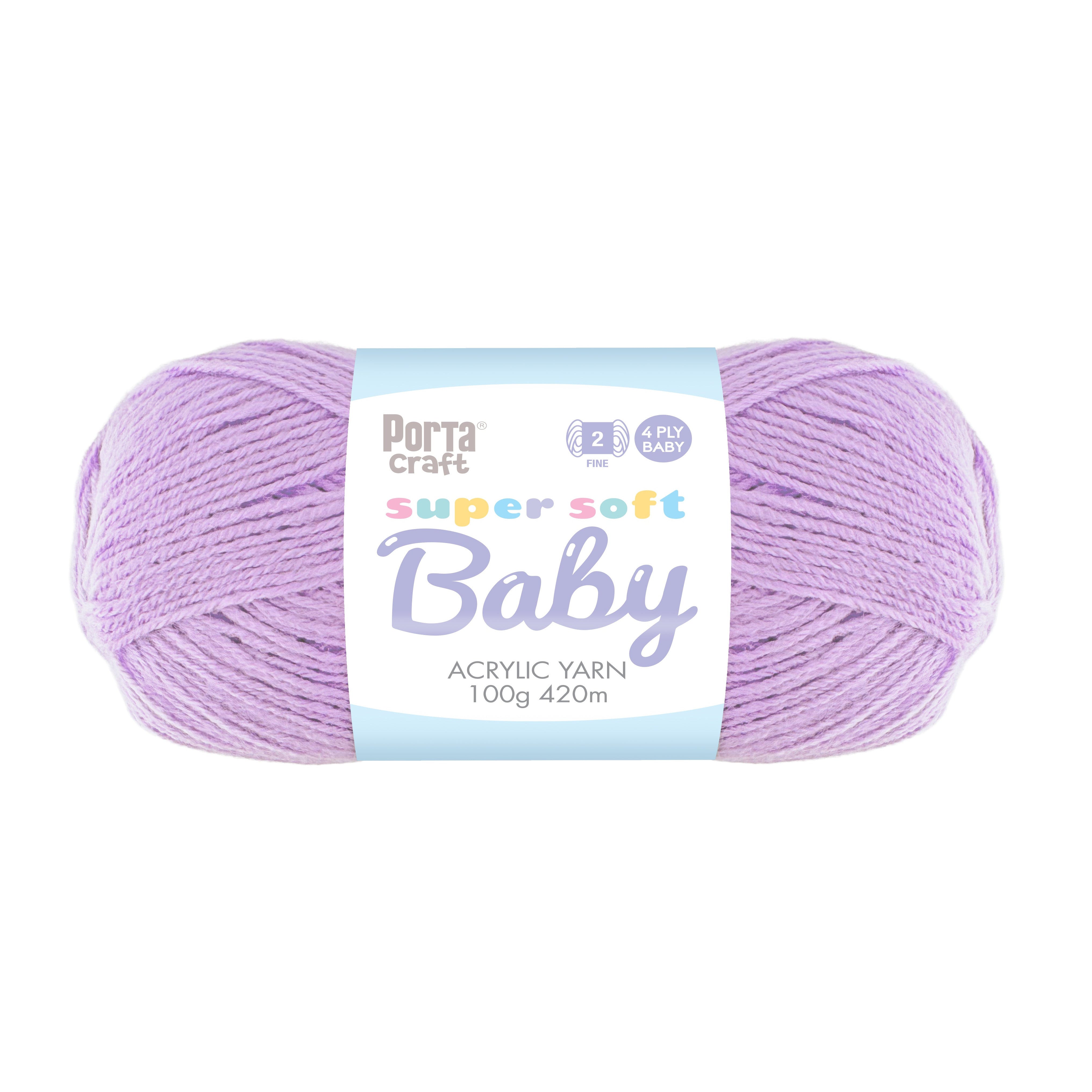 Super Soft Baby Acrylic Yarn 420m 4ply Soft Lilac