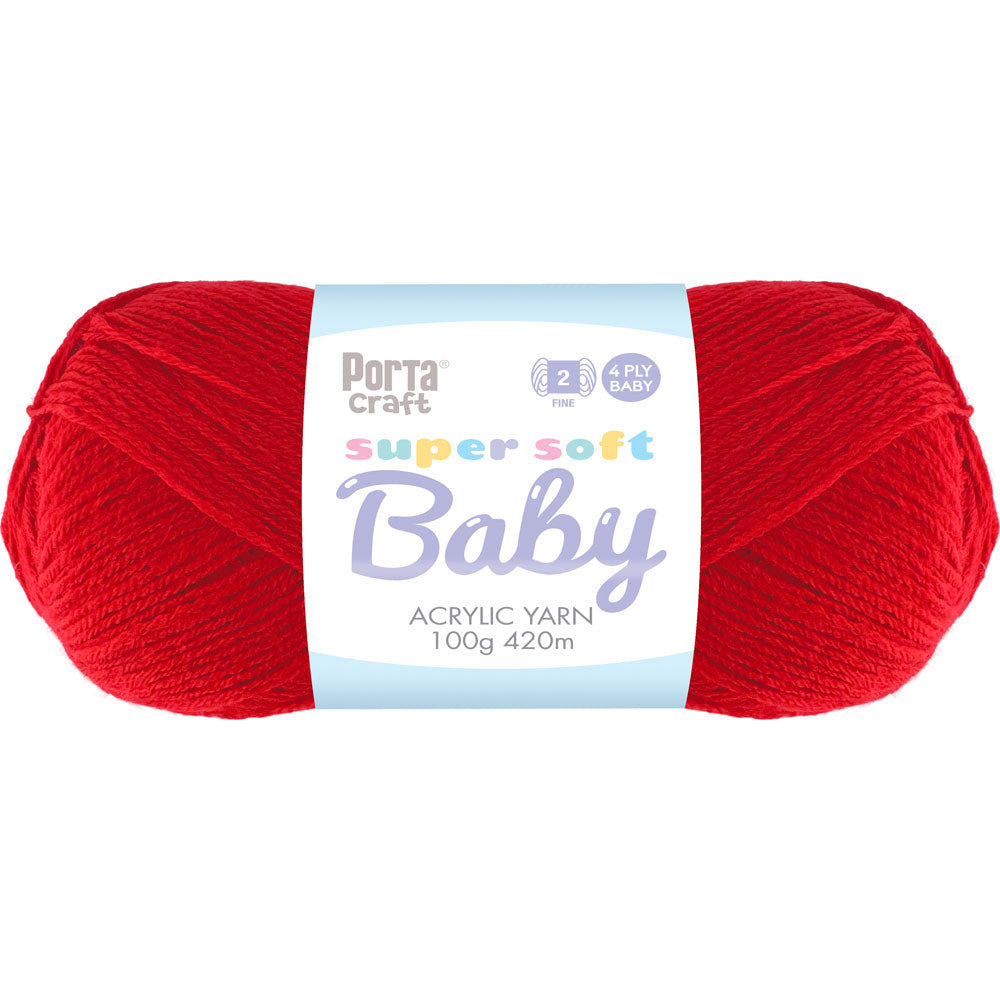 Super Soft Baby Acrylic Yarn 420m 4ply Fire Engine