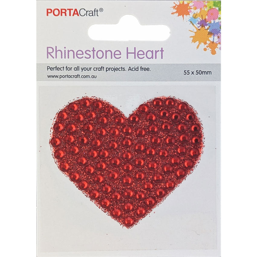 Rhinestone Decal Glitter Heart - Red