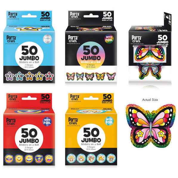 Jumbo Foil Merit Boxed Stickers for Teachers Bulk 4pk (Set A)