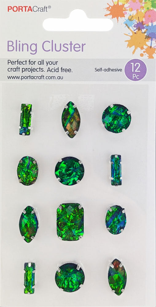 Faceted Gems 12 Pack - Emerald