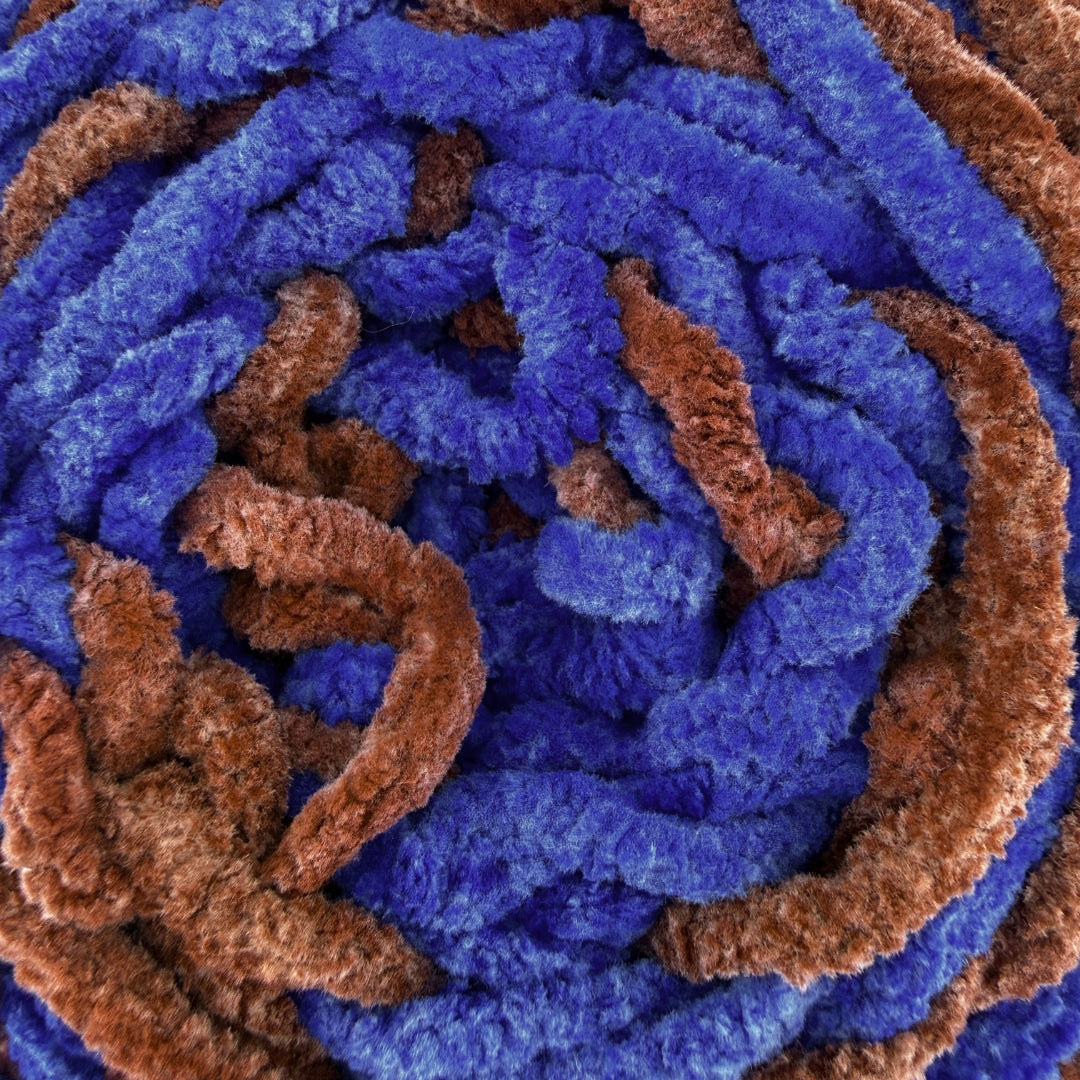 Porta Craft Brown Blue 12ply Yarn Chenille
