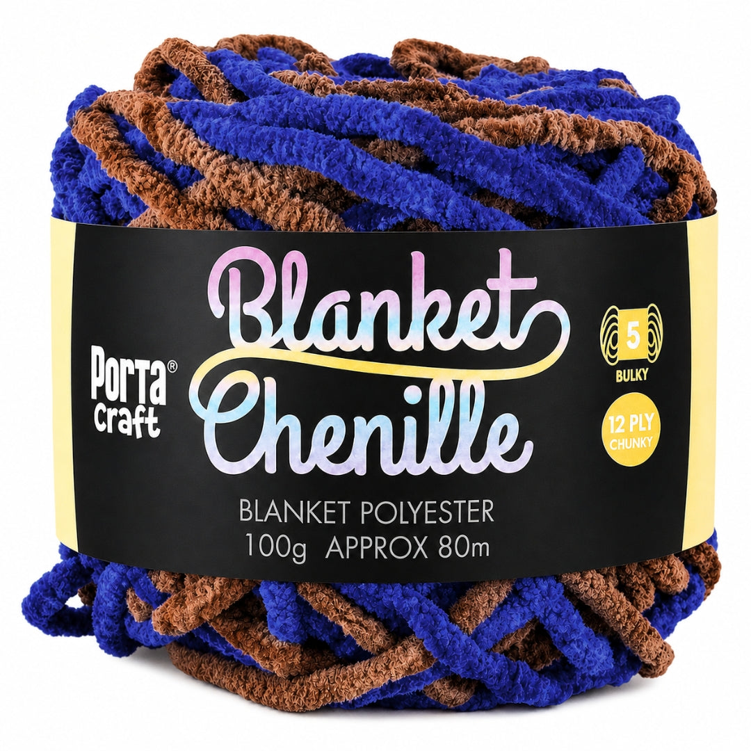 Midnight 12ply Blanket Chenille Yarn Porta Craft