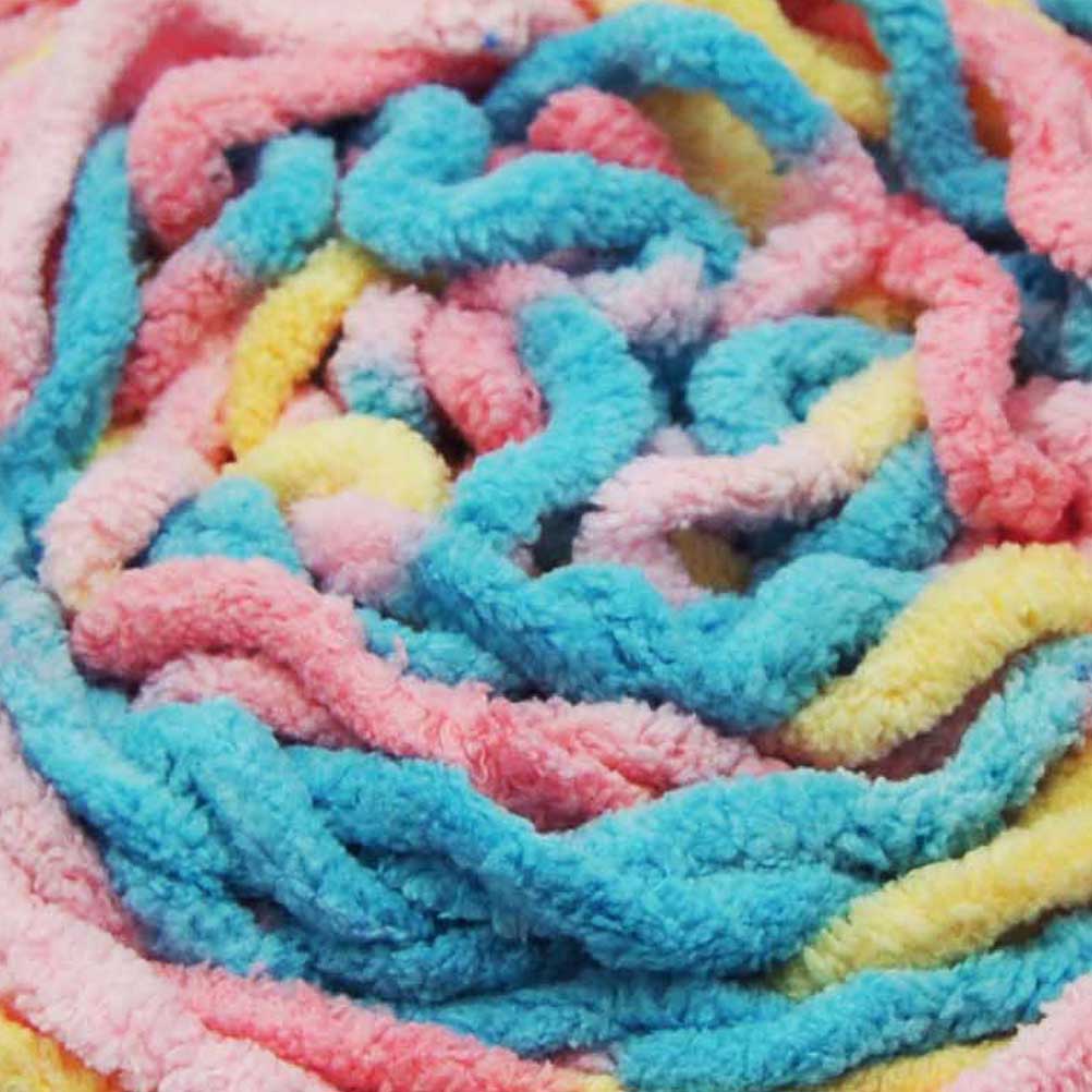 Chenille Blanket Yarn 100g 80m 12ply Rainbow Paddle Pop
