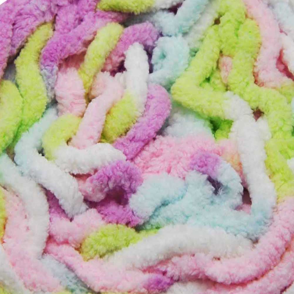 Chenille Blanket Yarn 100g 80m 12ply Pastel Rainbow - Porta Craft | Craft Vault Australia