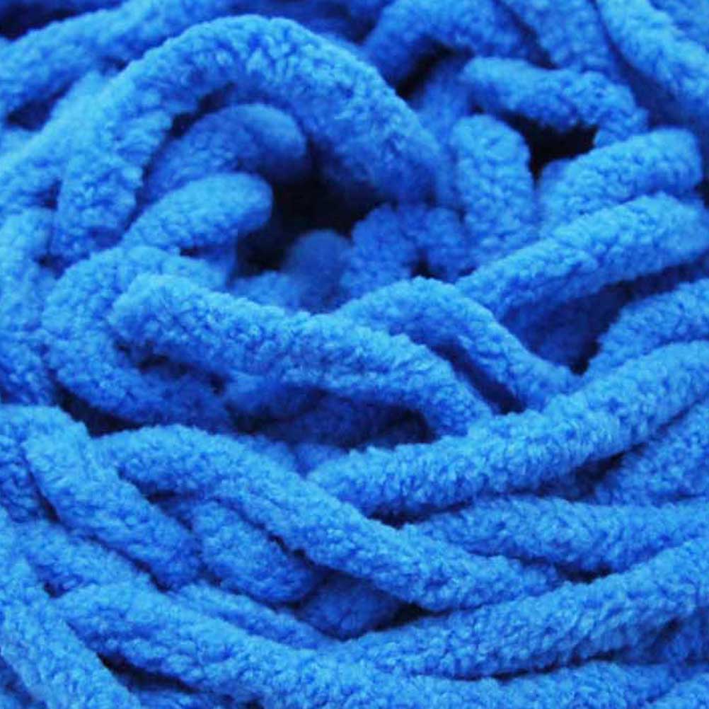 Chenille Blanket Yarn 100g 80m 12ply Bright Blue