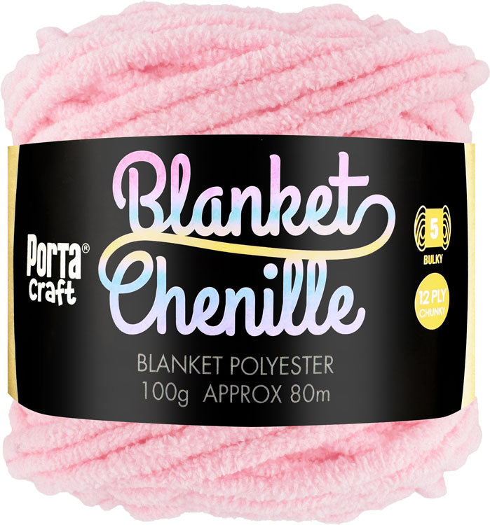 Light Pink Polyester Chenille Yarn Porta Craft Australia