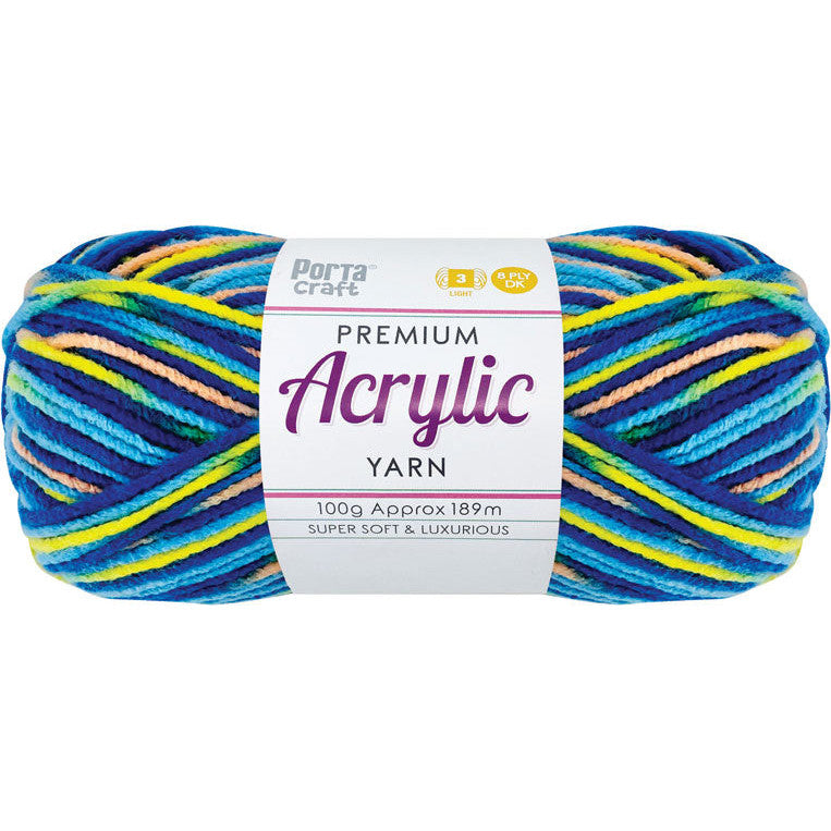 Rainbow Acrylic Yarn 100gm 189m 8ply Paddle Pops