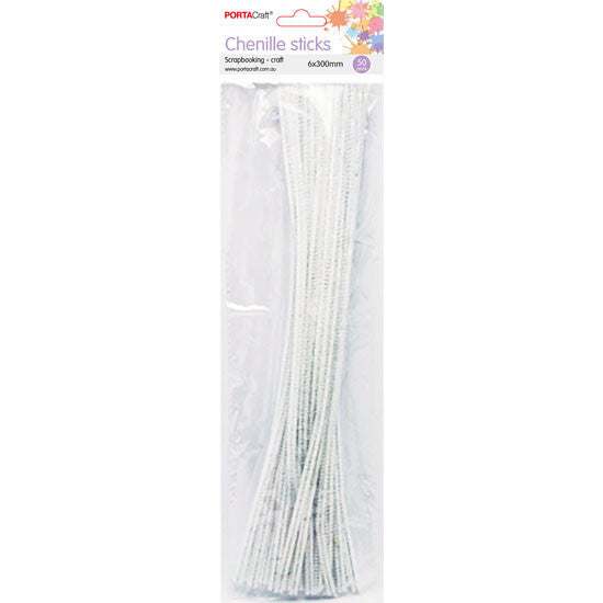 Craft Pipe Cleaners 6mm 50pc - White