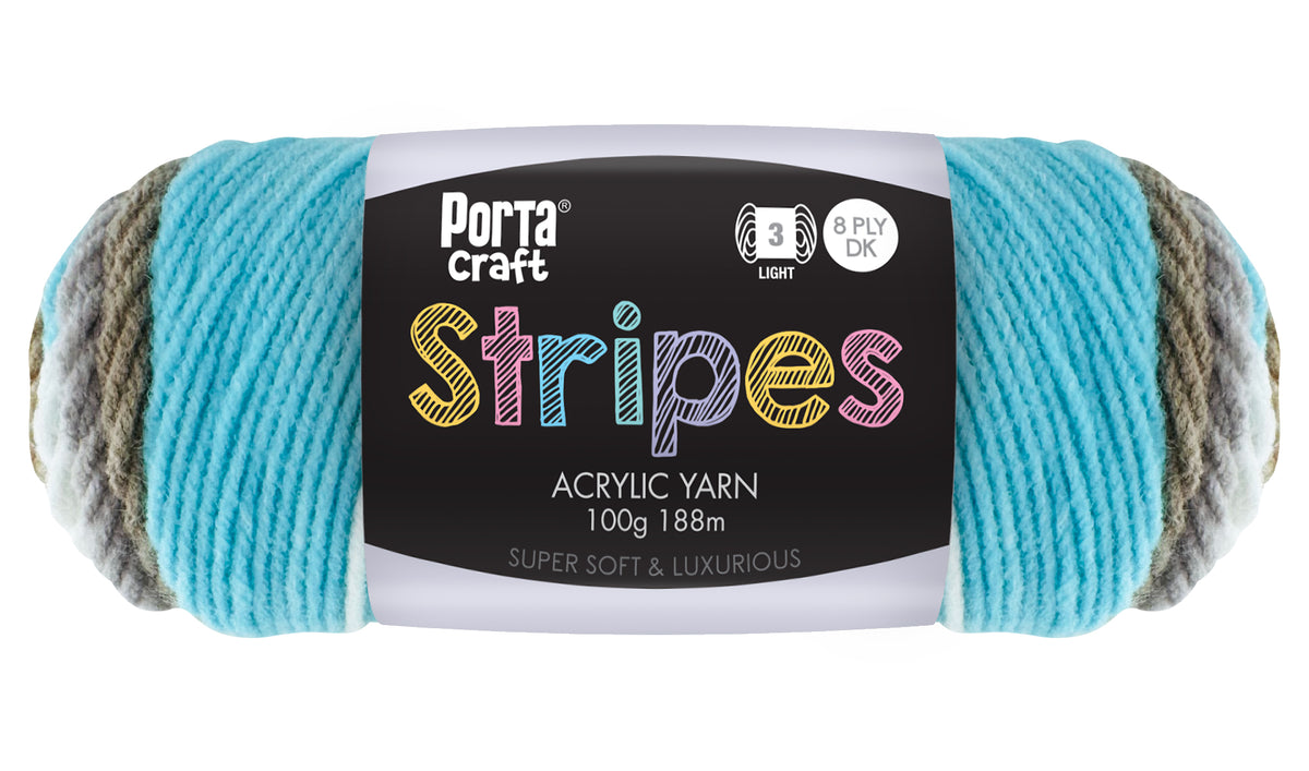 Stripes Acrylic Yarn 100g 188m 8ply Sandbar