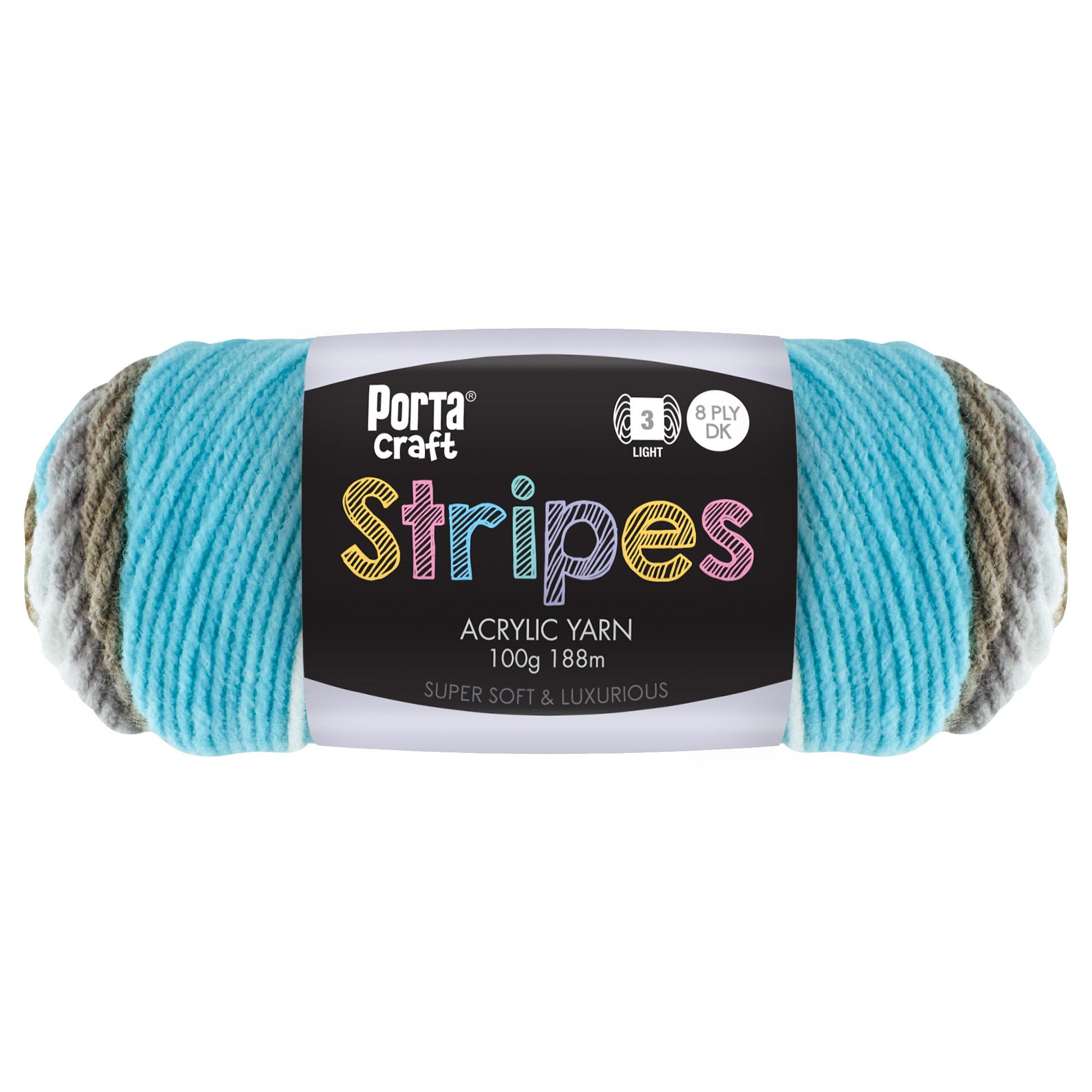 Stripes Acrylic Yarn 100g 188m 8ply Sandbar