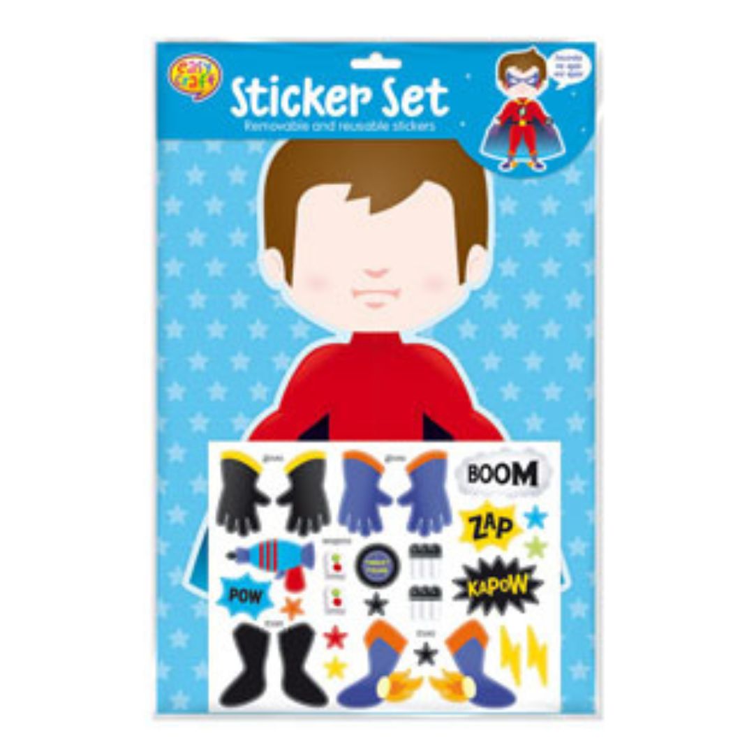 Kids Sticker Dress Up Set - Superhero