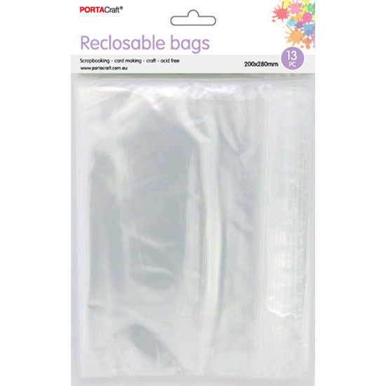 Large clear reclosable bags for paper stencils fabric and craft projects