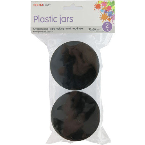 Porta Craft Plastic Jars with Screw Lids 70x50mm 2pk