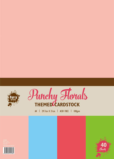 Colour Block Card A4 180gsm 40pk Punchy Florals