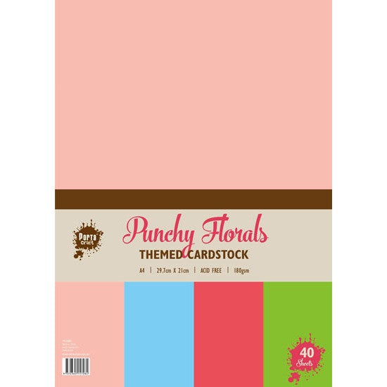 Colour Block Card A4 180gsm 40pk Punchy Florals