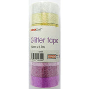 Porta Craft Glitter Tape 15mm x 2.7m - Metallics & Pinks 8pk 