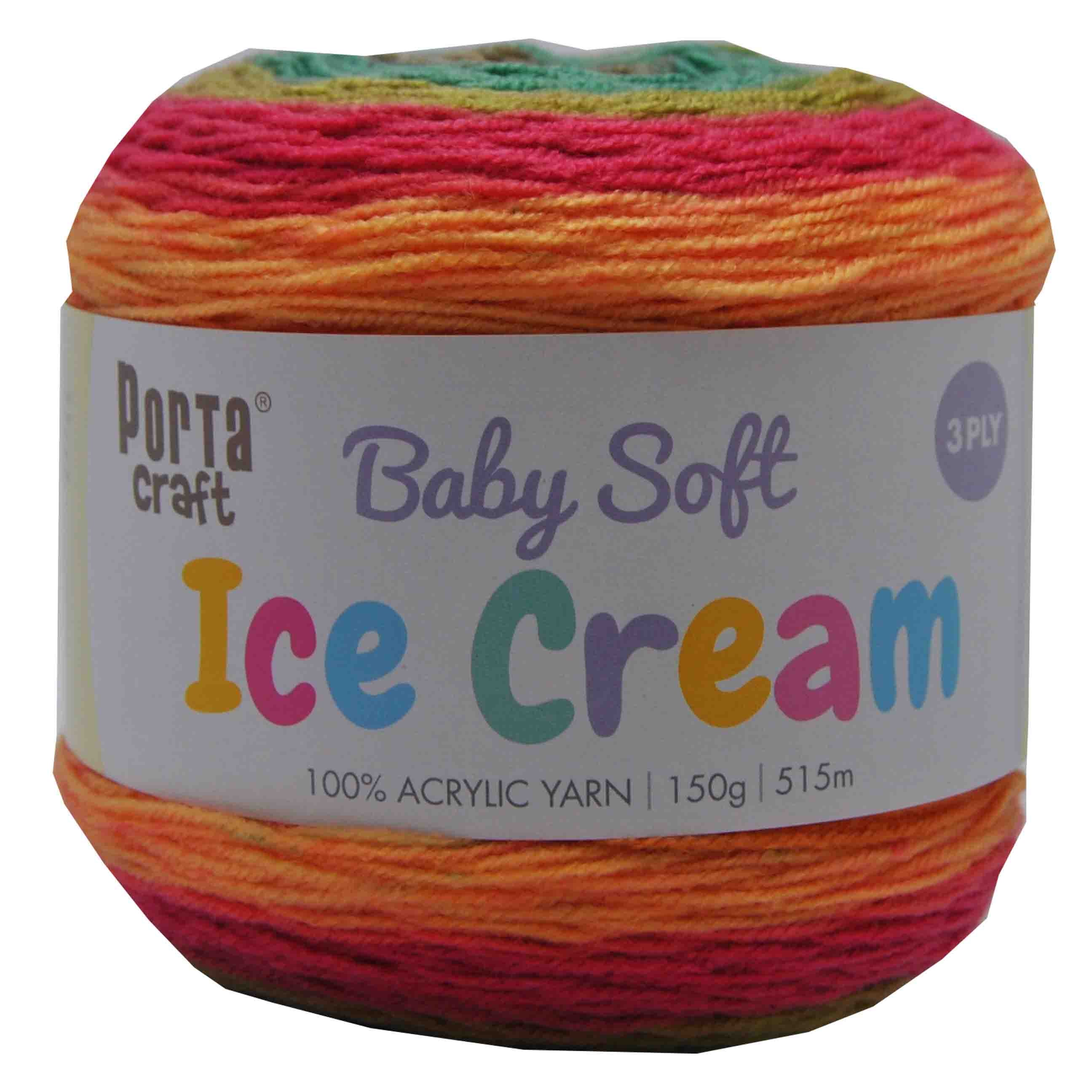 Baby Ice Cream Yarn 150g 515m 3ply Citrus Pop
