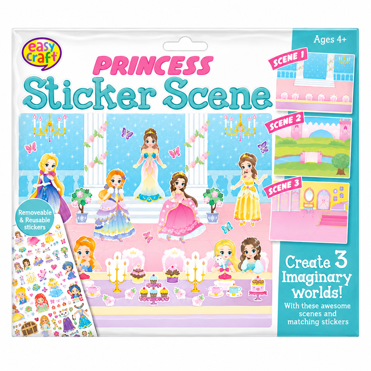 Princess Reusable Sticker Scene Kids Activity Set