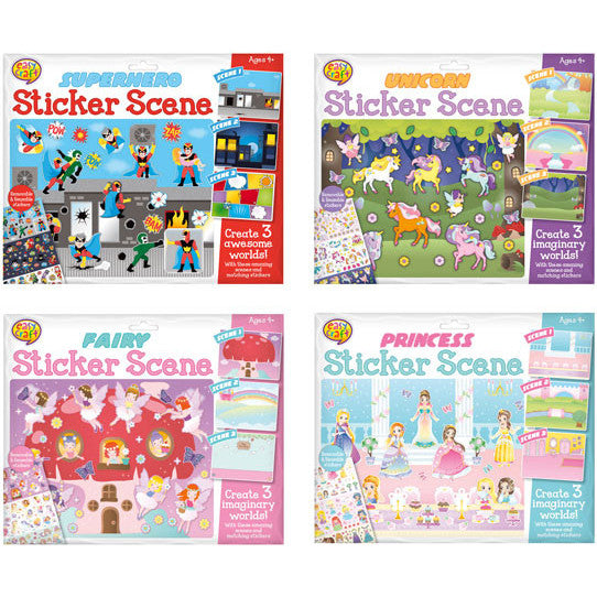 Sticker Scene Set 3pk 4 Assorted