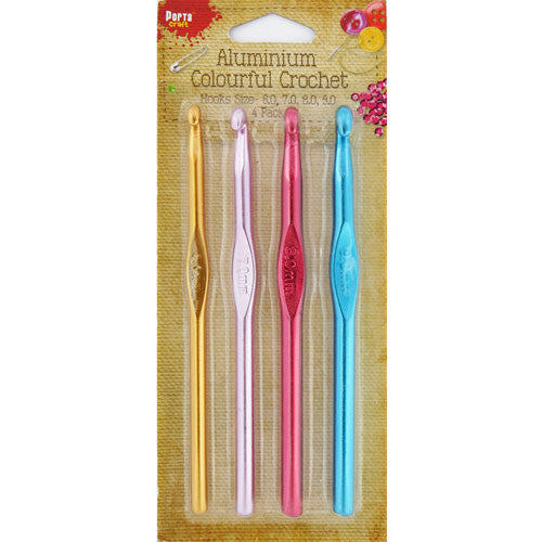 Porta Craft Aluminium Crochet Hook Set 6mm, 7mm, 8mm, 9mm 4pk