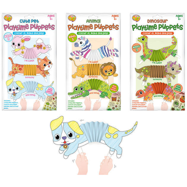 Playtime Puppet Craft Kits 3pk 3 Assorted